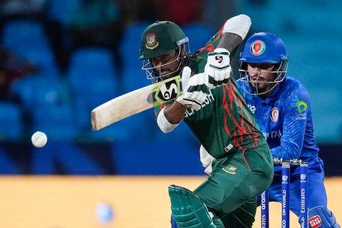 Bangladesh's Litton Das bats agasinst Afghanistan